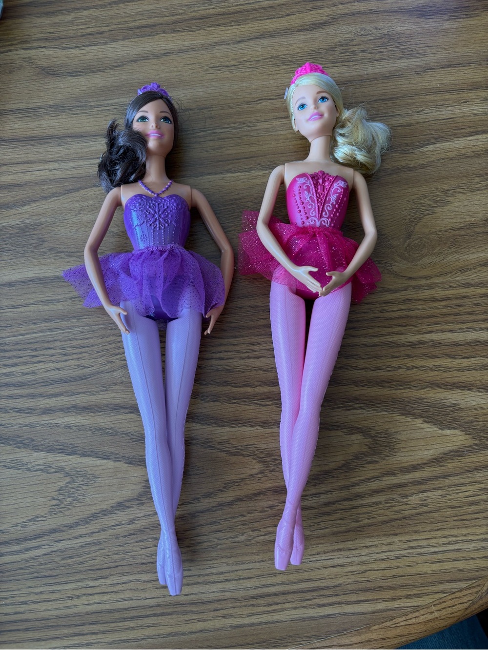 Barbie Princess Ballerina Dolls – Purple & Pink Gowns – Lot of 2